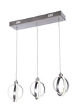 Bethel Chrome LED Chandelier in Metal & Acrylic