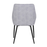 Diana Contemporary Chair in Black Metal and Grey Corduroy Fabric by LumiSource - Set of 2