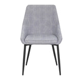 Diana Contemporary Chair in Black Metal and Grey Corduroy Fabric by LumiSource - Set of 2