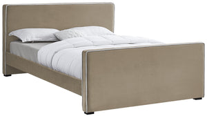 Dillard Velvet / Engineered Wood / Foam Contemporary Beige Velvet Full Bed - 57.5" W x 82.5" D x 39" H