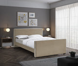 Dillard Velvet / Engineered Wood / Foam Contemporary Beige Velvet Full Bed - 57.5" W x 82.5" D x 39" H