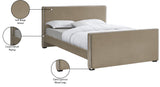 Dillard Velvet / Engineered Wood / Foam Contemporary Beige Velvet King Bed - 78.5" W x 88.5" D x 39" H