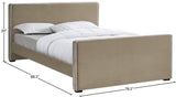 Dillard Velvet / Engineered Wood / Foam Contemporary Beige Velvet King Bed - 78.5" W x 88.5" D x 39" H