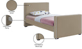 Dillard Velvet / Engineered Wood / Foam Contemporary Beige Velvet Twin Bed - 42" W x 82.5" D x 39" H