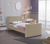 Dillard Velvet / Engineered Wood / Foam Contemporary Beige Velvet Twin Bed - 42" W x 82.5" D x 39" H