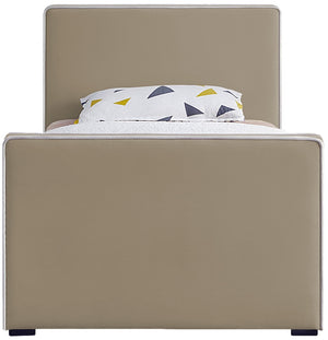 Dillard Velvet / Engineered Wood / Foam Contemporary Beige Velvet Twin Bed - 42" W x 82.5" D x 39" H