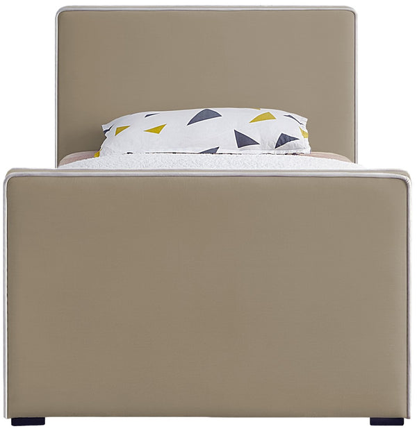 Dillard Velvet / Engineered Wood / Foam Contemporary Beige Velvet Twin Bed - 42" W x 82.5" D x 39" H