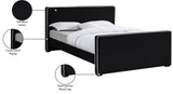 Dillard Velvet / Engineered Wood / Foam Contemporary Black Velvet Full Bed - 57.5" W x 82.5" D x 39" H