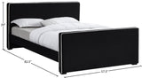 Dillard Velvet / Engineered Wood / Foam Contemporary Black Velvet Full Bed - 57.5" W x 82.5" D x 39" H