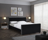 Dillard Velvet / Engineered Wood / Foam Contemporary Black Velvet Full Bed - 57.5" W x 82.5" D x 39" H