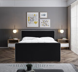 Dillard Velvet / Engineered Wood / Foam Contemporary Black Velvet Full Bed - 57.5" W x 82.5" D x 39" H