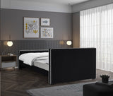 Dillard Velvet / Engineered Wood / Foam Contemporary Black Velvet Full Bed - 57.5" W x 82.5" D x 39" H