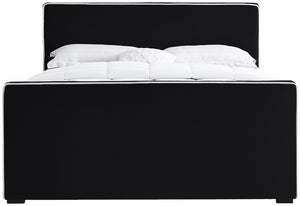 Dillard Velvet / Engineered Wood / Foam Contemporary Black Velvet King Bed - 78.5" W x 88.5" D x 39" H