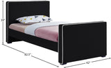 Dillard Velvet / Engineered Wood / Foam Contemporary Black Velvet Twin Bed - 42" W x 82.5" D x 39" H