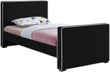 Dillard Velvet / Engineered Wood / Foam Contemporary Black Velvet Twin Bed - 42" W x 82.5" D x 39" H