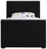 Dillard Velvet / Engineered Wood / Foam Contemporary Black Velvet Twin Bed - 42" W x 82.5" D x 39" H