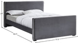 Dillard Velvet / Engineered Wood / Foam Contemporary Grey Velvet Full Bed - 57.5" W x 82.5" D x 39" H