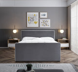 Dillard Velvet / Engineered Wood / Foam Contemporary Grey Velvet Full Bed - 57.5" W x 82.5" D x 39" H