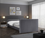 Dillard Velvet / Engineered Wood / Foam Contemporary Grey Velvet Full Bed - 57.5" W x 82.5" D x 39" H