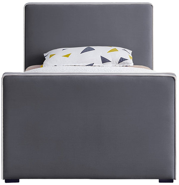 Dillard Velvet / Engineered Wood / Foam Contemporary Grey Velvet Twin Bed - 42" W x 82.5" D x 39" H