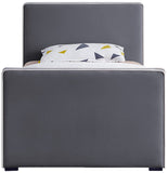 Dillard Velvet / Engineered Wood / Foam Contemporary Grey Velvet Twin Bed - 42" W x 82.5" D x 39" H