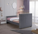 Dillard Velvet / Engineered Wood / Foam Contemporary Grey Velvet Twin Bed - 42" W x 82.5" D x 39" H