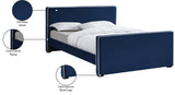 Dillard Velvet / Engineered Wood / Foam Contemporary Navy Velvet Full Bed - 57.5" W x 82.5" D x 39" H