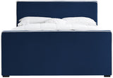 Dillard Velvet / Engineered Wood / Foam Contemporary Navy Velvet Full Bed - 57.5" W x 82.5" D x 39" H