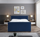 Dillard Velvet / Engineered Wood / Foam Contemporary Navy Velvet Full Bed - 57.5" W x 82.5" D x 39" H