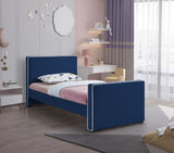 Dillard Velvet / Engineered Wood / Foam Contemporary Navy Velvet Twin Bed - 42" W x 82.5" D x 39" H