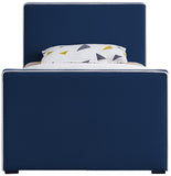 Dillard Velvet / Engineered Wood / Foam Contemporary Navy Velvet Twin Bed - 42" W x 82.5" D x 39" H