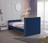 Dillard Velvet / Engineered Wood / Foam Contemporary Navy Velvet Twin Bed - 42" W x 82.5" D x 39" H