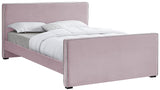 Dillard Velvet / Engineered Wood / Foam Contemporary Pink Velvet King Bed - 78.5" W x 88.5" D x 39" H