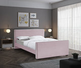 Dillard Velvet / Engineered Wood / Foam Contemporary Pink Velvet King Bed - 78.5" W x 88.5" D x 39" H