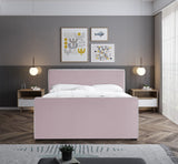 Dillard Velvet / Engineered Wood / Foam Contemporary Pink Velvet King Bed - 78.5" W x 88.5" D x 39" H