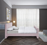 Dillard Velvet / Engineered Wood / Foam Contemporary Pink Velvet King Bed - 78.5" W x 88.5" D x 39" H