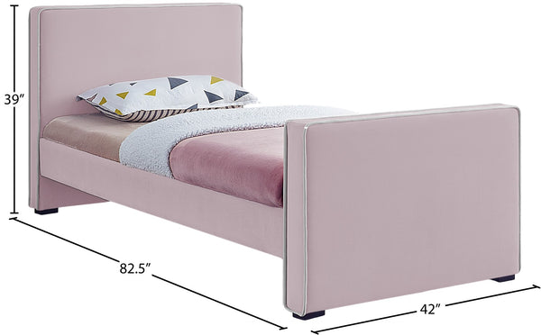 Dillard Velvet / Engineered Wood / Foam Contemporary Pink Velvet Twin Bed - 42" W x 82.5" D x 39" H