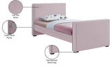 Dillard Velvet / Engineered Wood / Foam Contemporary Pink Velvet Twin Bed - 42" W x 82.5" D x 39" H