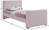 Dillard Velvet / Engineered Wood / Foam Contemporary Pink Velvet Twin Bed - 42" W x 82.5" D x 39" H