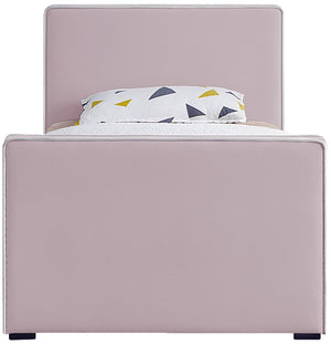 Dillard Velvet / Engineered Wood / Foam Contemporary Pink Velvet Twin Bed - 42" W x 82.5" D x 39" H