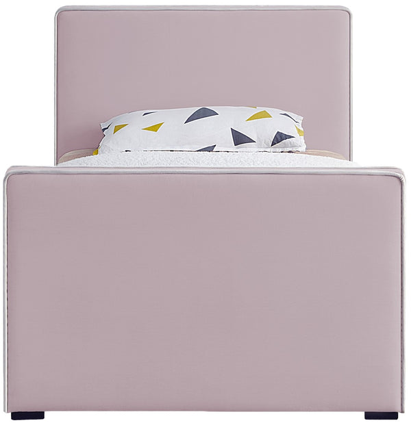 Dillard Velvet / Engineered Wood / Foam Contemporary Pink Velvet Twin Bed - 42" W x 82.5" D x 39" H