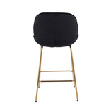 Diva Contemporary/Glam Counter Stool in Gold Steel and Black Velvet by LumiSource - Set of 2