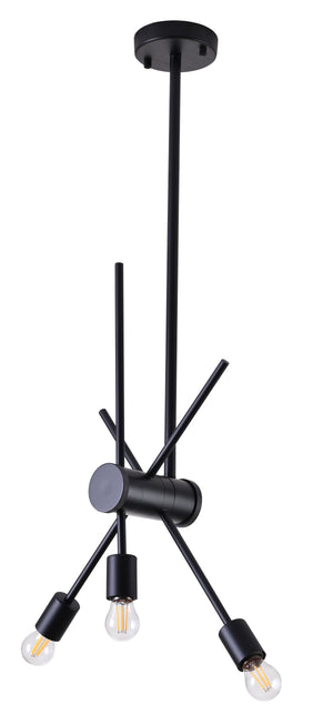 Bethel Matte Black Chandelier in Metal