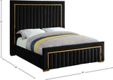 Dolce Velvet / Engineered Wood / Metal / Foam Contemporary Black Velvet King Bed (3 Boxes) - 89" W x 88" D x 63.5" H