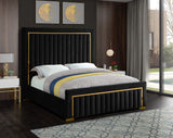 Dolce Velvet / Engineered Wood / Metal / Foam Contemporary Black Velvet King Bed (3 Boxes) - 89" W x 88" D x 63.5" H