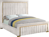 Dolce Velvet / Engineered Wood / Metal / Foam Contemporary Cream Velvet King Bed (3 Boxes) - 89" W x 88" D x 63.5" H