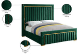 Dolce Velvet / Engineered Wood / Metal / Foam Contemporary Green Velvet King Bed (3 Boxes) - 89" W x 88" D x 63.5" H