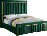 Dolce Velvet / Engineered Wood / Metal / Foam Contemporary Green Velvet King Bed (3 Boxes) - 89" W x 88" D x 63.5" H