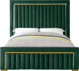 Dolce Velvet / Engineered Wood / Metal / Foam Contemporary Green Velvet King Bed (3 Boxes) - 89" W x 88" D x 63.5" H