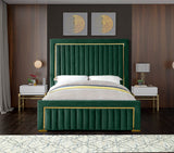 Dolce Velvet / Engineered Wood / Metal / Foam Contemporary Green Velvet King Bed (3 Boxes) - 89" W x 88" D x 63.5" H